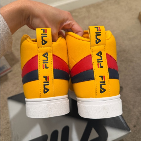Fila Vibrant Yellow High-Tops with Red and Black Details size11 - Picture 4 of 6